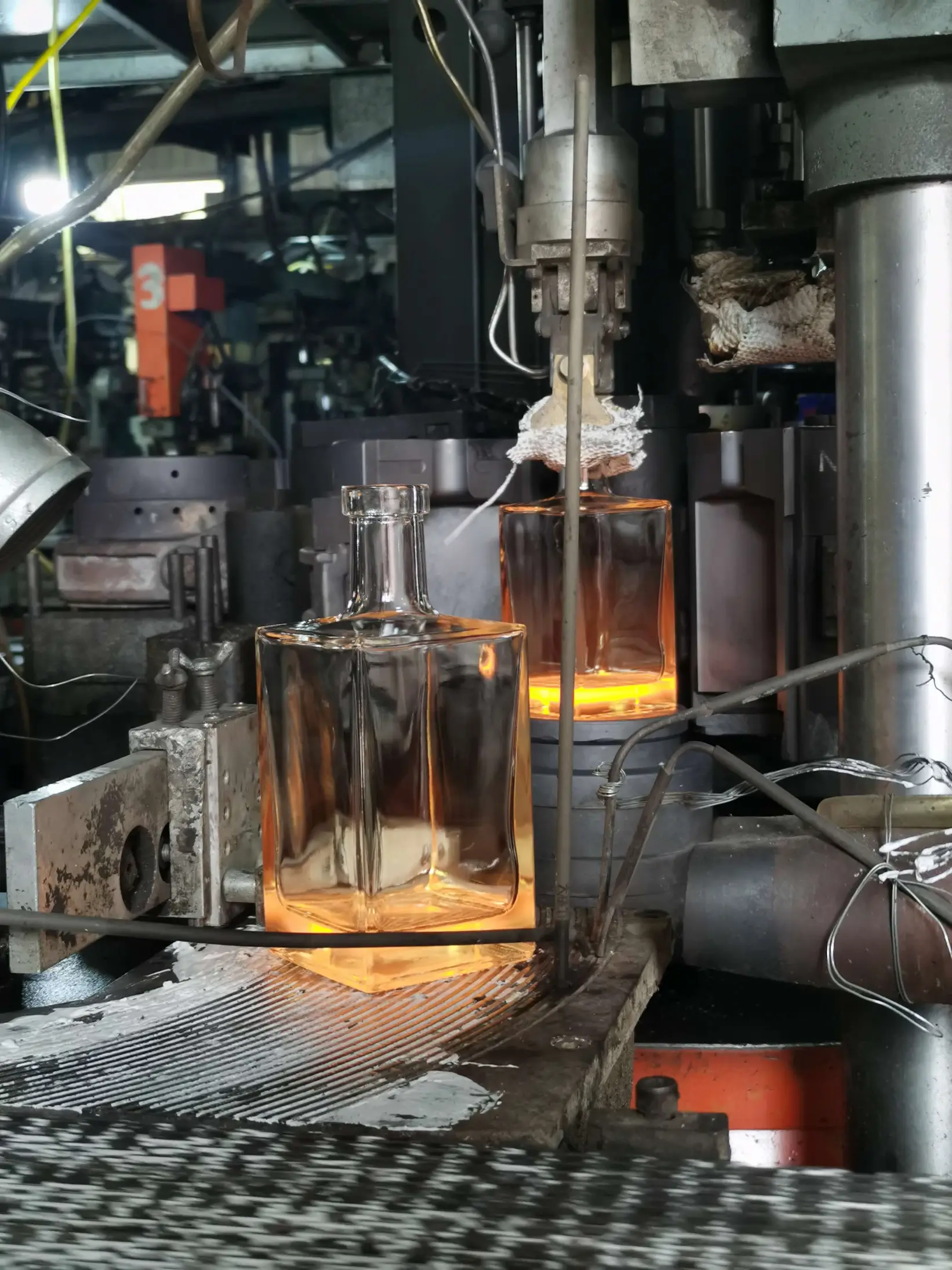 Custom glass whiskey bottle