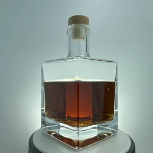 Square glass spirit bottle