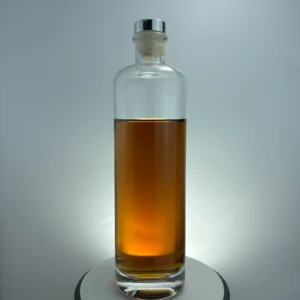 Standard cylindrical glass spirit bottle