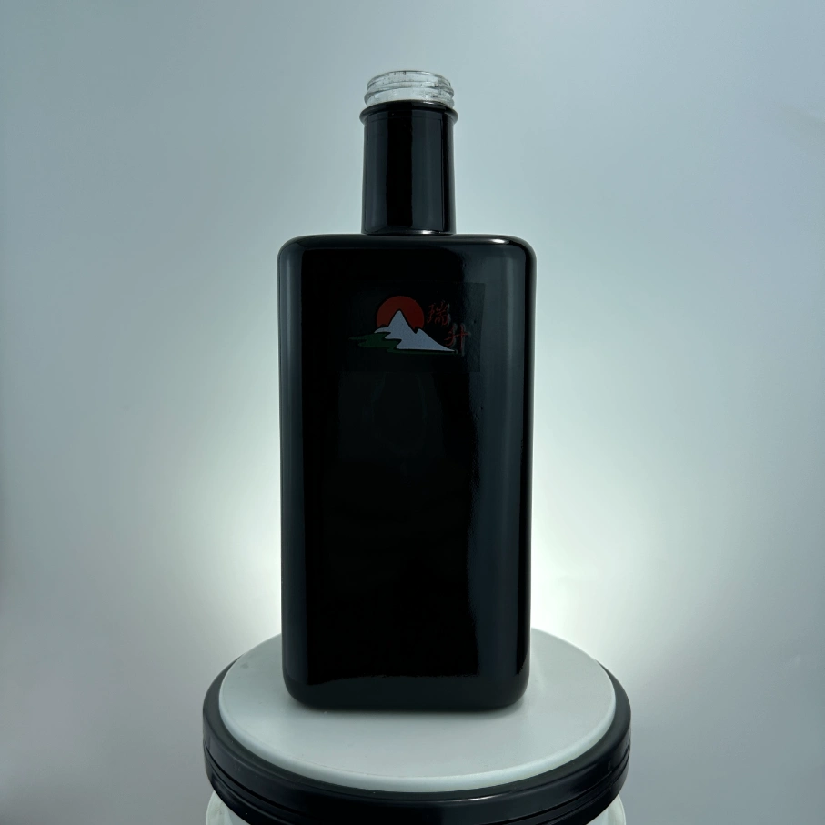 black glass bottle