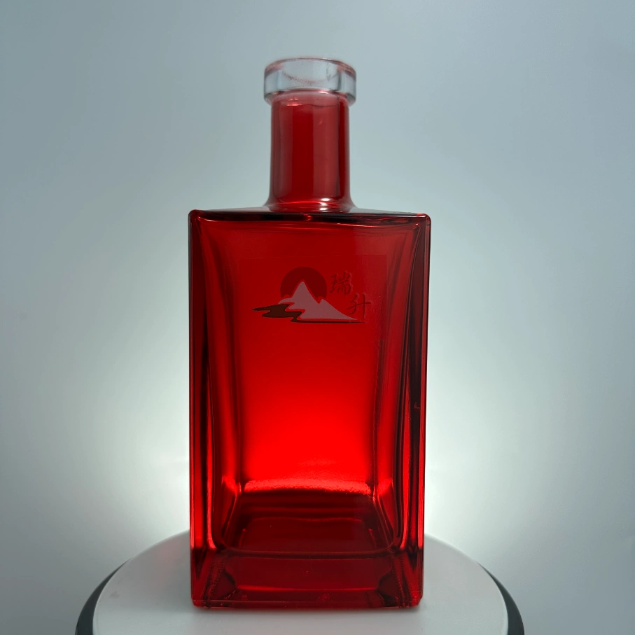 red glass bottle